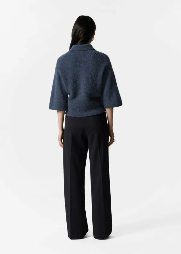 and Other Stories AlpacaBlend ShortSleeve Cardigan Dark Blue Women Knitwear