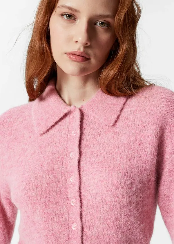 and Other Stories AlpacaBlend ShortSleeve Cardigan Pink Women Knitwear