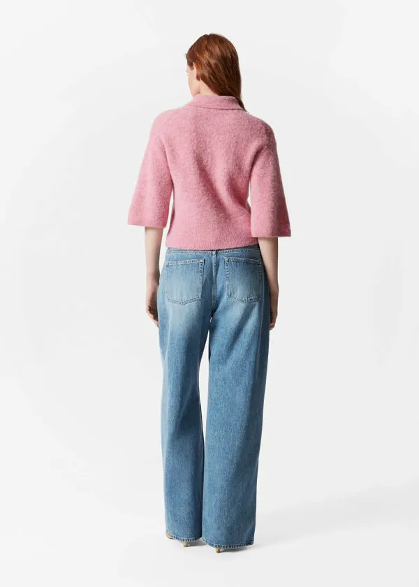 and Other Stories AlpacaBlend ShortSleeve Cardigan Pink Women Knitwear