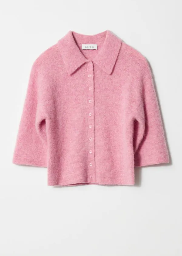 and Other Stories AlpacaBlend ShortSleeve Cardigan Pink Women Knitwear