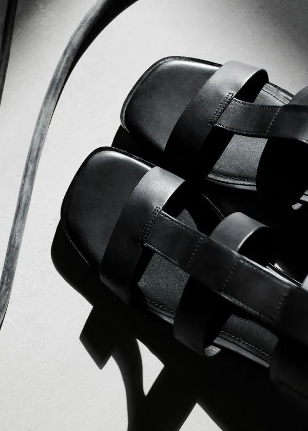 and Other Stories AnkleStrap Leather Sandals Black Women Sandals
