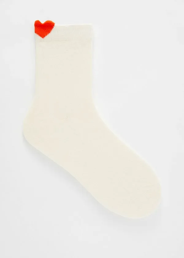 and Other Stories Appliqu Ankle Socks Cream Women Socks and Tights