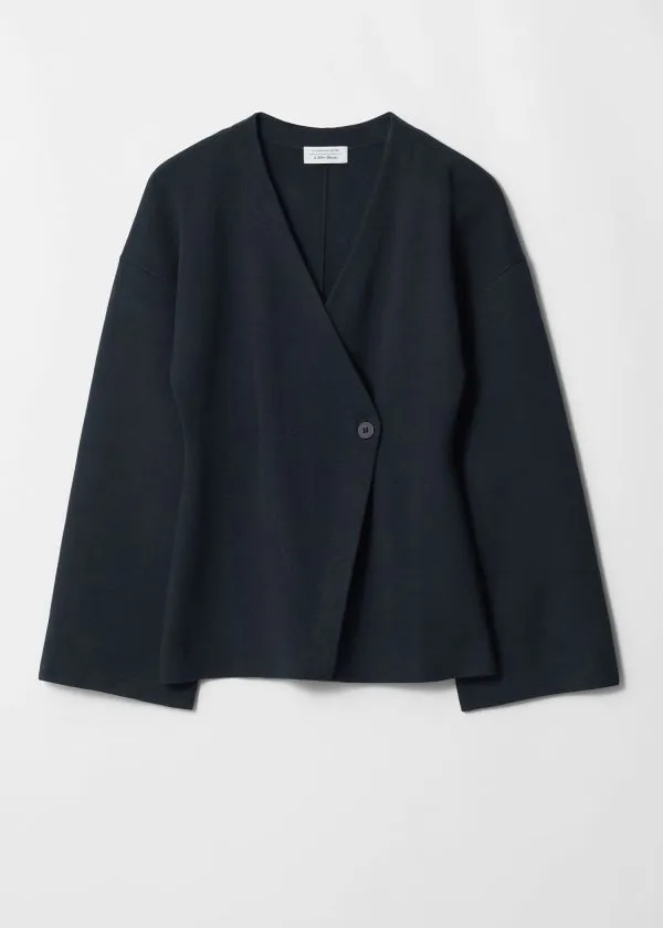 and Other Stories Asymmetric Cardigan Navy Women Knitwear
