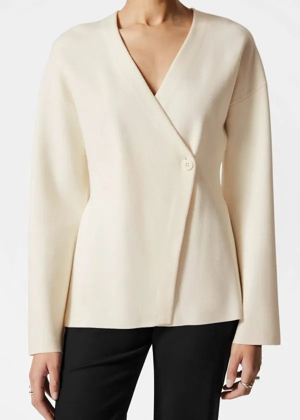and Other Stories Asymmetric Cardigan White Women Knitwear