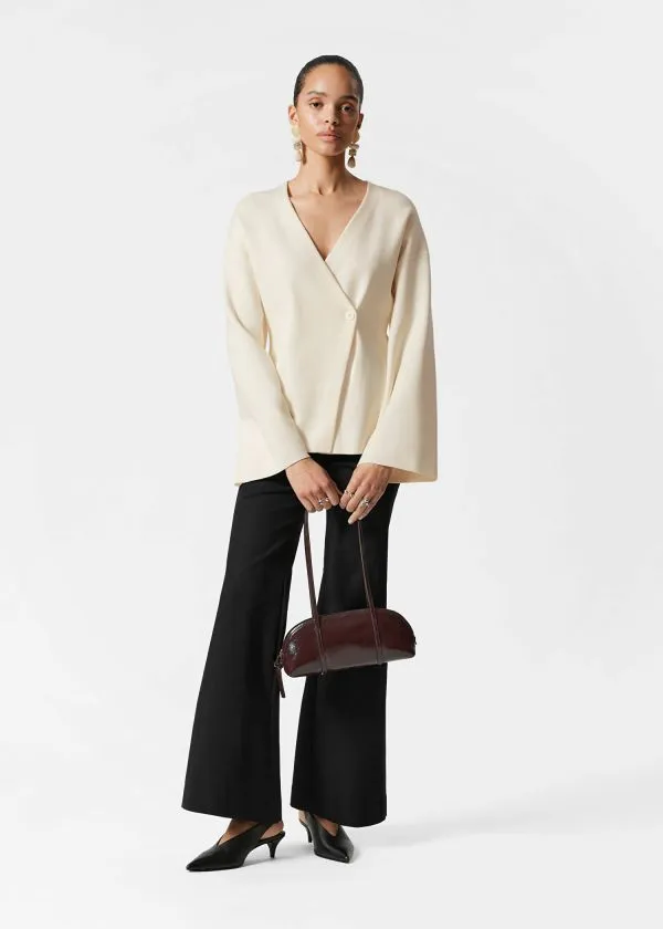 and Other Stories Asymmetric Cardigan White Women Knitwear