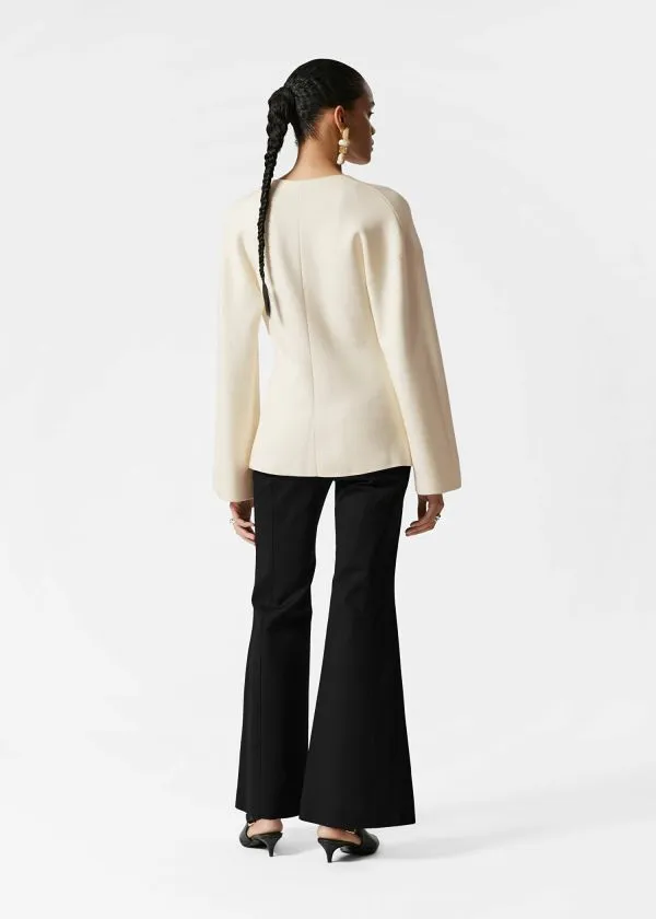 and Other Stories Asymmetric Cardigan White Women Knitwear