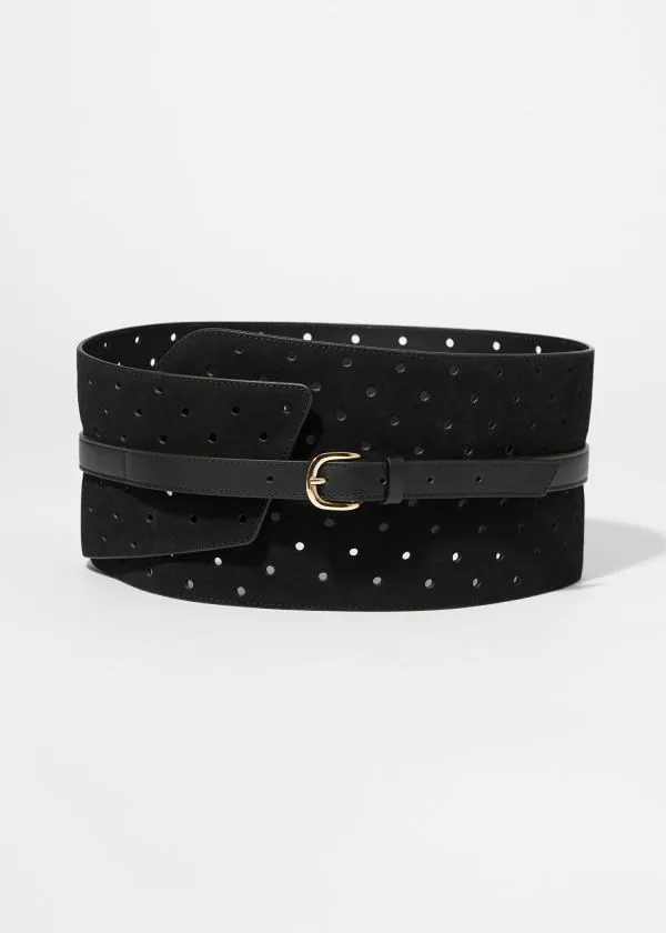 and Other Stories Asymmetric Corset Belt Black Women Belts