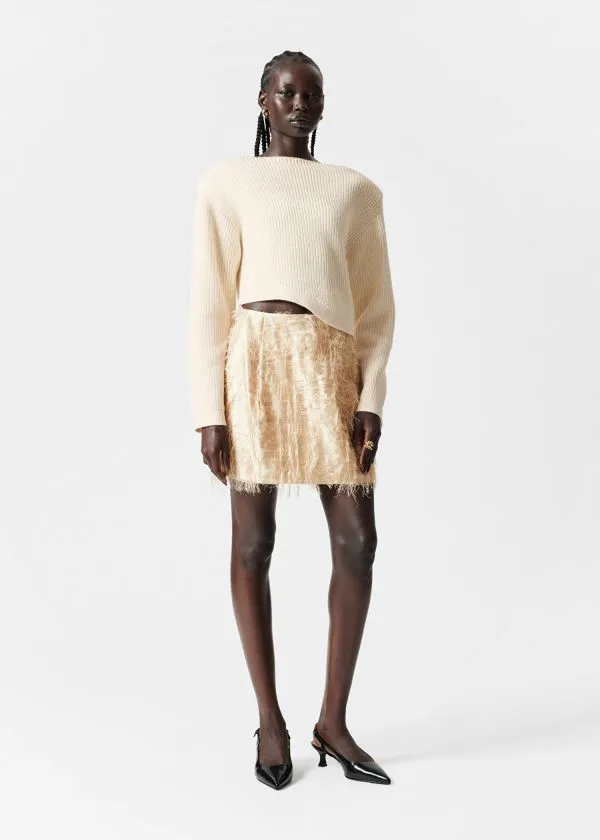 and Other Stories Asymmetric RibKnit Jumper White Women Knitwear and Other Stories Asymmetric RibKnit Jumper White Women Knitwear