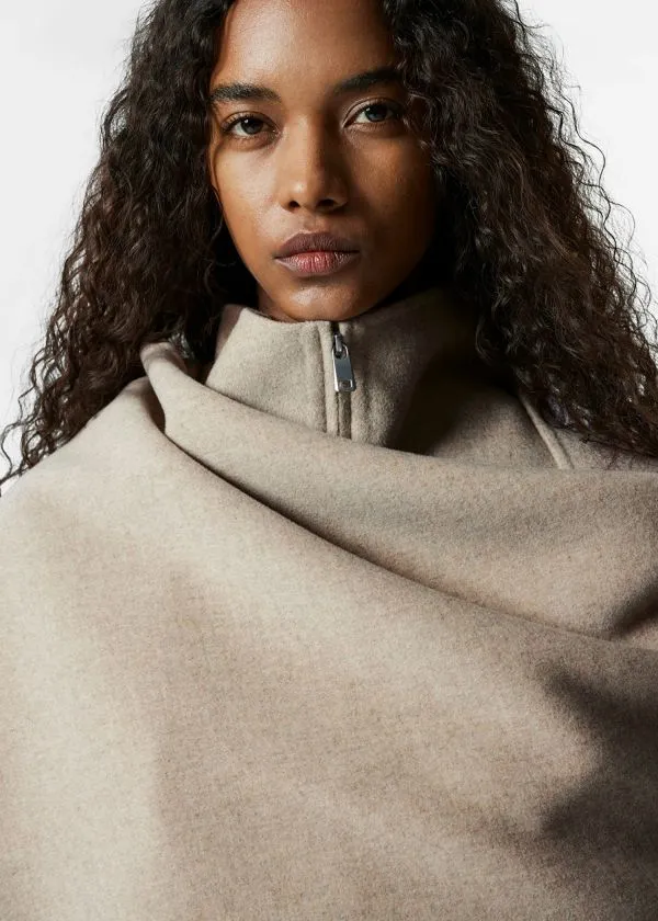 and Other Stories Asymmetric Wool Cape Beige Women Jackets and Coats and Other Stories Asymmetric Wool Cape Beige Women Jackets and Coats