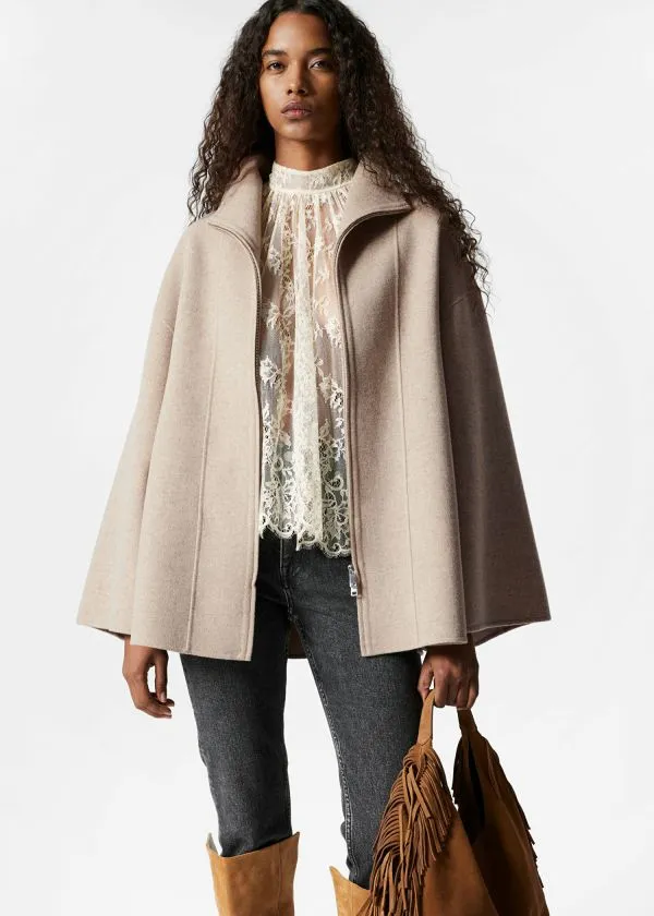 and Other Stories Asymmetric Wool Cape Beige Women Jackets and Coats and Other Stories Asymmetric Wool Cape Beige Women Jackets and Coats