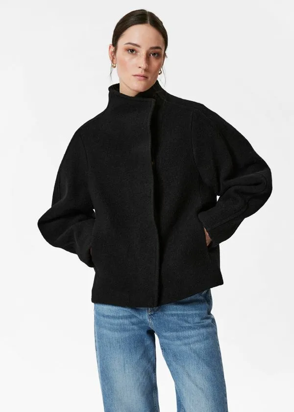 and Other Stories Asymmetric Wool Jacket Black Women Jackets and Coats