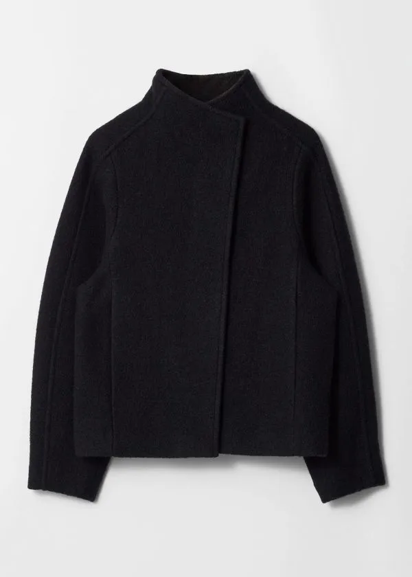 and Other Stories Asymmetric Wool Jacket Black Women Jackets and Coats
