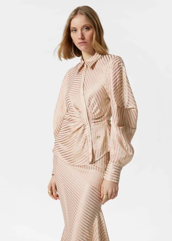 and Other Stories Asymmetrical Shirt Beigeandpink Women Blouses and Shirts