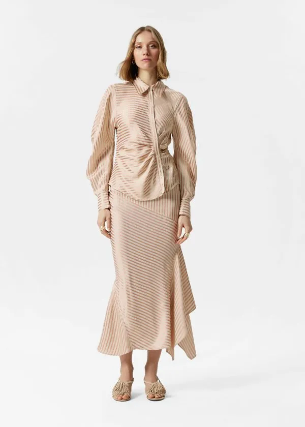 and Other Stories Asymmetrical Shirt Beigeandpink Women Blouses and Shirts