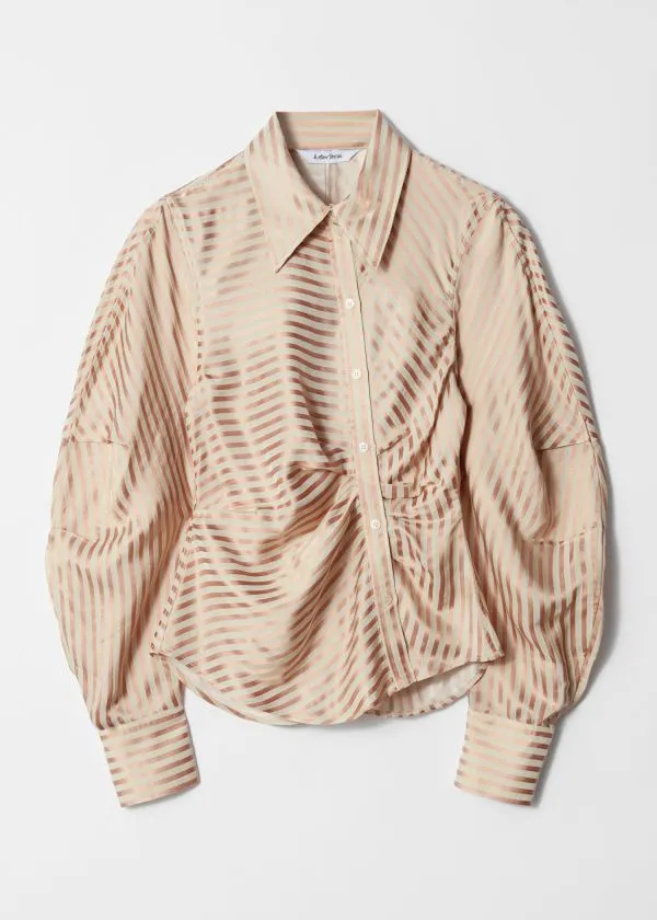 and Other Stories Asymmetrical Shirt Beigeandpink Women Blouses and Shirts