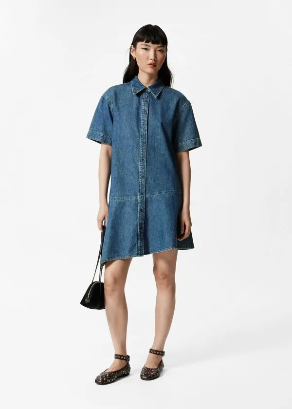 and Other Stories Asymmetrical TShirt Denim Dress Blue Women Dresses