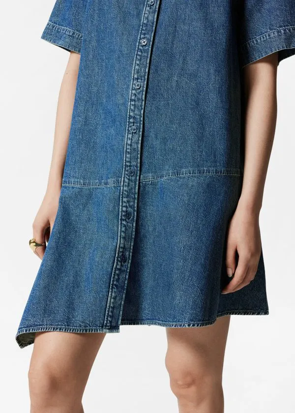 and Other Stories Asymmetrical TShirt Denim Dress Blue Women Dresses