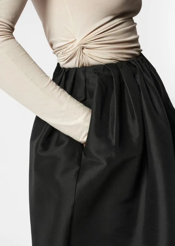 and Other Stories Balloon Midi Skirt Black Women Skirts
