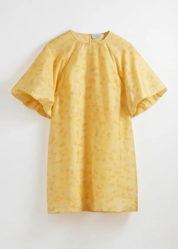 and Other Stories BalloonSleeve Mini Dress Yellow Florals Women Dresses