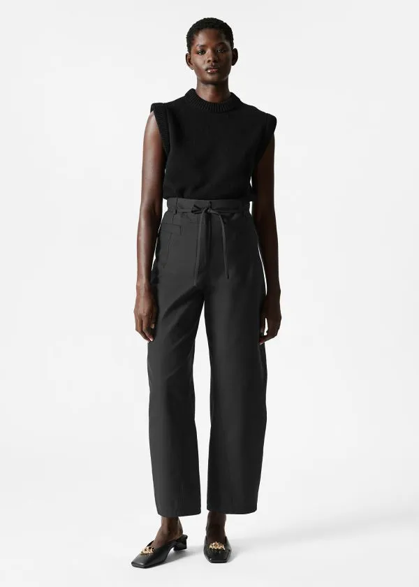 and Other Stories BarrelLeg Trousers Black Women Trousers
