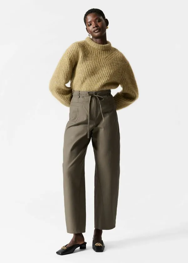 and Other Stories BarrelLeg Trousers Khaki Women Trousers