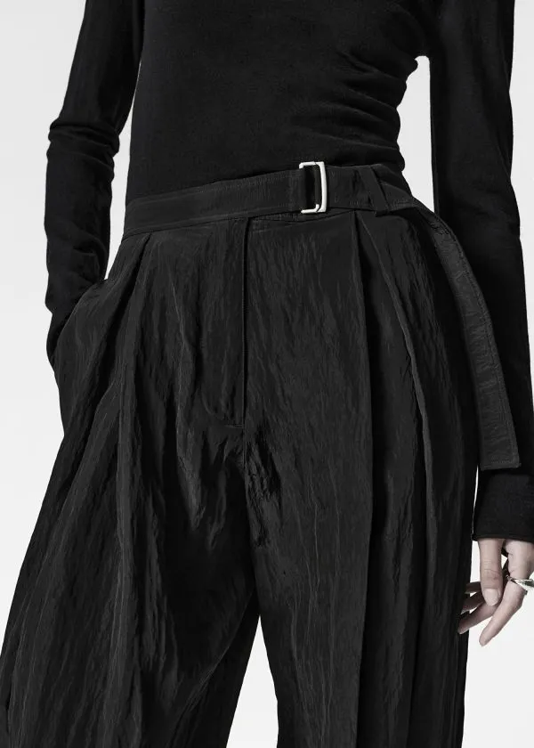 and Other Stories Belted BoxPleat Trousers Black Women Trousers