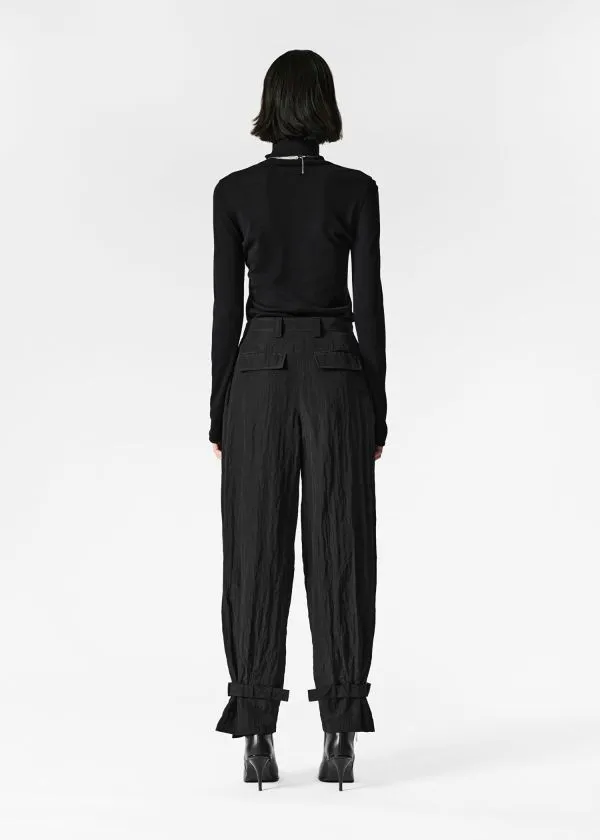 and Other Stories Belted BoxPleat Trousers Black Women Trousers