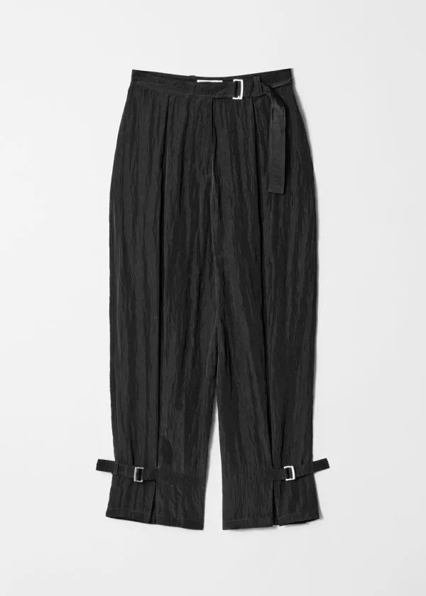 and Other Stories Belted BoxPleat Trousers Black Women Trousers
