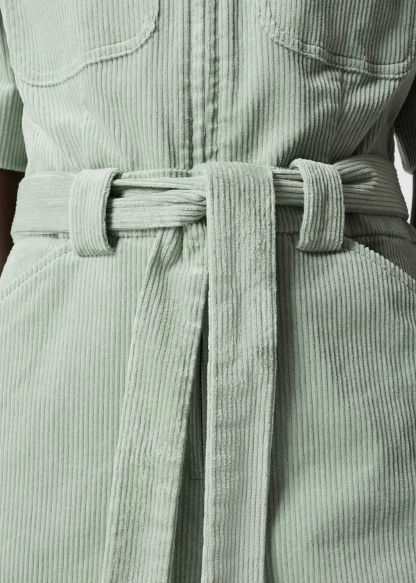 and Other Stories Belted Corduroy Jumpsuit Dusty Green Women Trousers