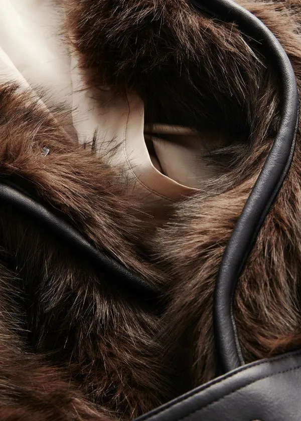 and Other Stories Belted Faux Fur Coat Brown Women Jackets and Coats