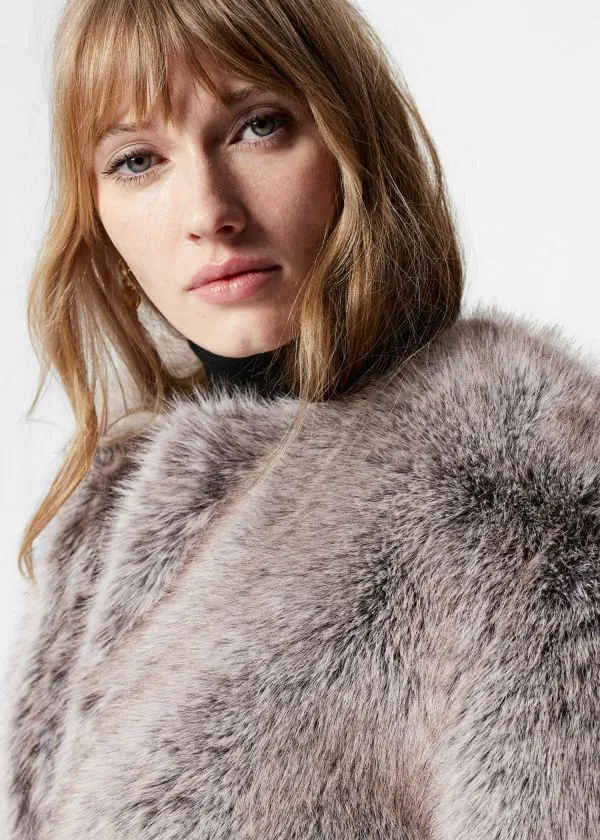 and Other Stories Belted Faux Fur Jacket Mole Women Jackets and Coats