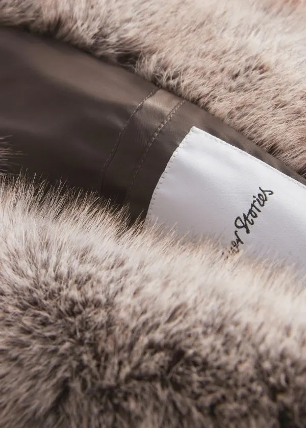 and Other Stories Belted Faux Fur Jacket Mole Women Jackets and Coats