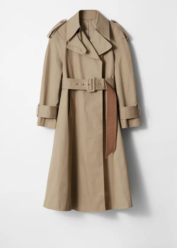 and Other Stories Belted Maxi Trenchcoat Beige Women Jackets and Coats