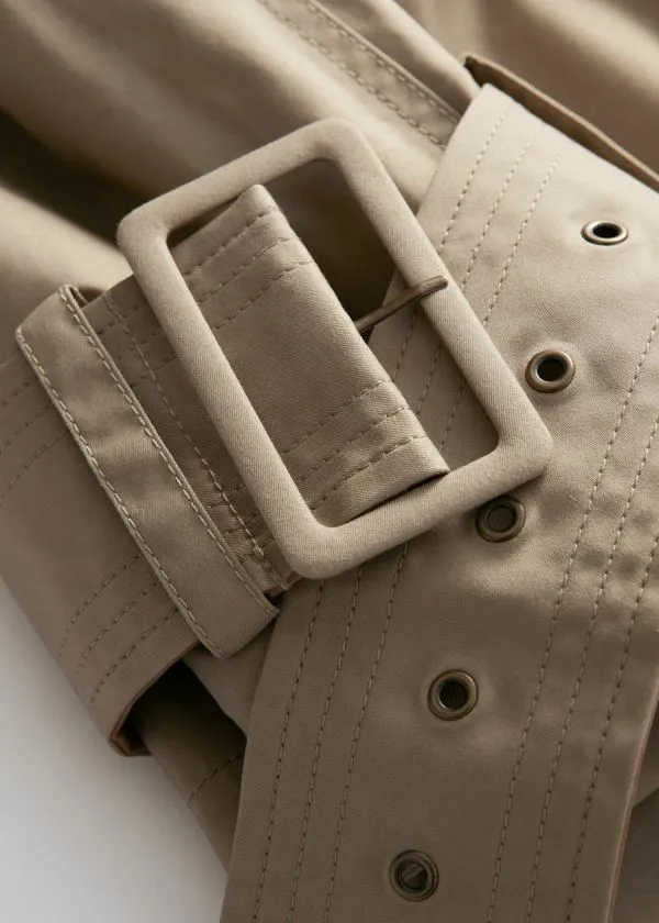 and Other Stories Belted Maxi Trenchcoat Beige Women Jackets and Coats