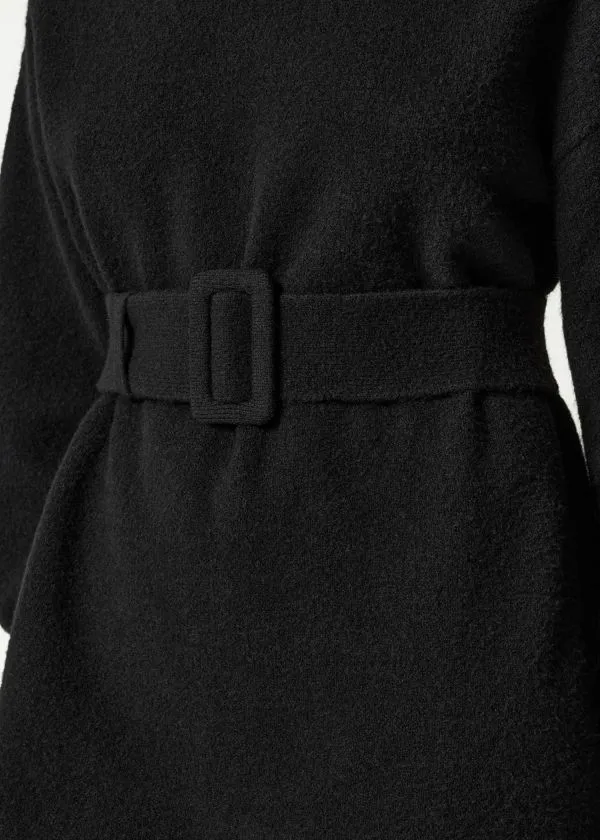and Other Stories Belted Mini Knit Dress Black Women Dresses