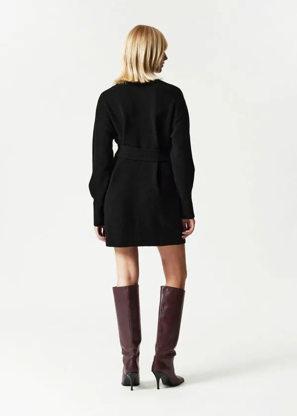 and Other Stories Belted Mini Knit Dress Black Women Dresses