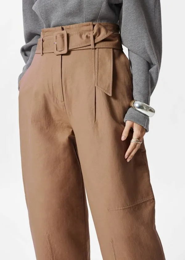 and Other Stories Belted PaperbagWaist Trousers Beige Women Trousers