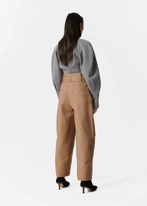 and Other Stories Belted PaperbagWaist Trousers Beige Women Trousers