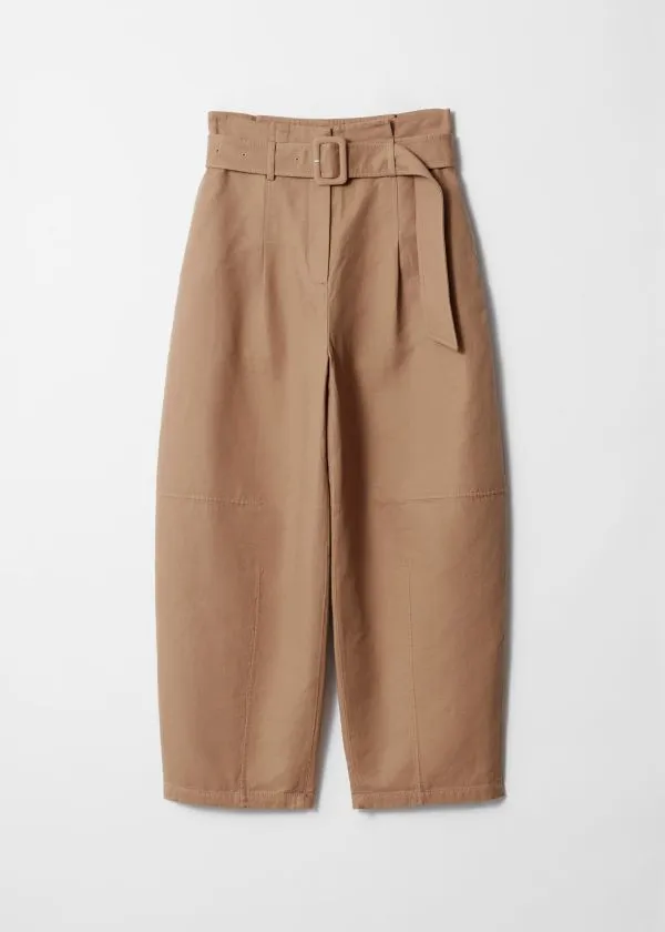 and Other Stories Belted PaperbagWaist Trousers Beige Women Trousers