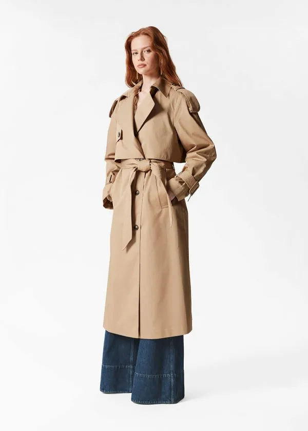and Other Stories Belted Trench Coat Beige Women Jackets and Coats