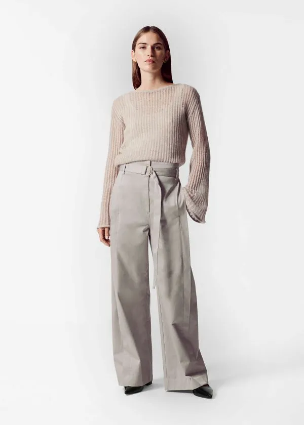 and Other Stories Belted WideLeg Trousers Beige Women Trousers
