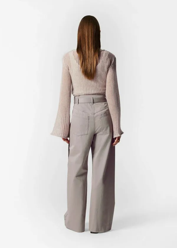 and Other Stories Belted WideLeg Trousers Beige Women Trousers