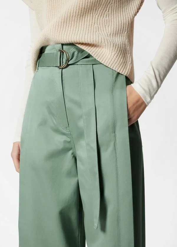 and Other Stories Belted WideLeg Trousers Green Women Trousers