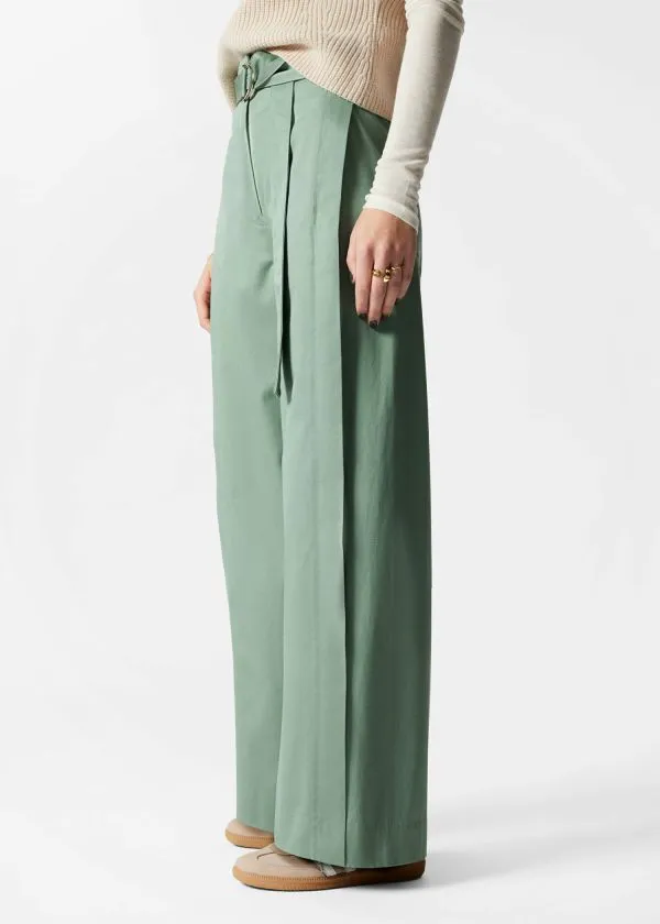 and Other Stories Belted WideLeg Trousers Green Women Trousers