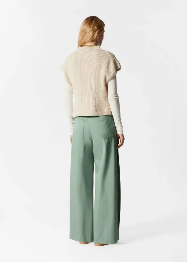 and Other Stories Belted WideLeg Trousers Green Women Trousers