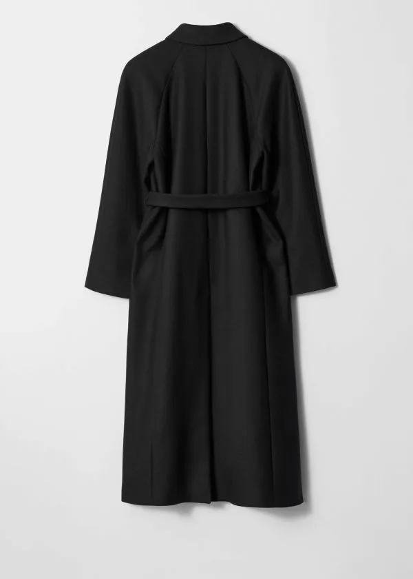 and Other Stories Belted Wool Coat Black Women Jackets and Coats