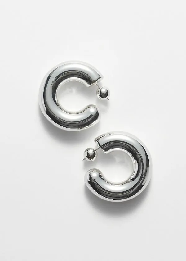 and Other Stories Big Chunky Hoops Silver Women Earrings