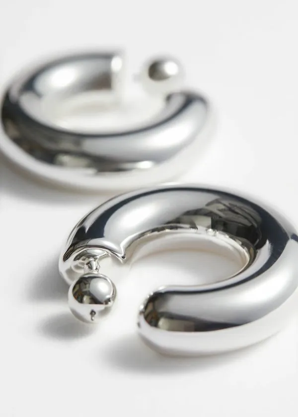 and Other Stories Big Chunky Hoops Silver Women Earrings