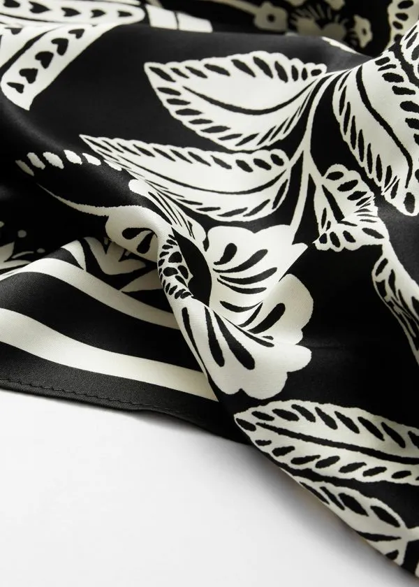 and Other Stories Bird Square Scarf Blackandwhite Women Scarves and Other Stories Bird Square Scarf Blackandwhite Women Scarves