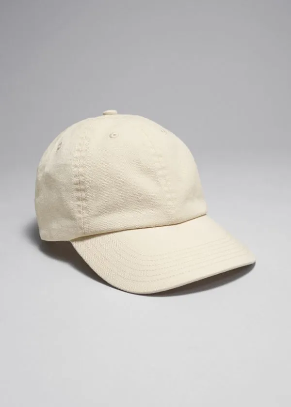 and Other Stories Bleached Denim Baseball Cap Beige Women Headwear